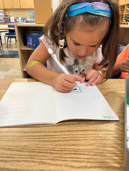 Pre K friends writing