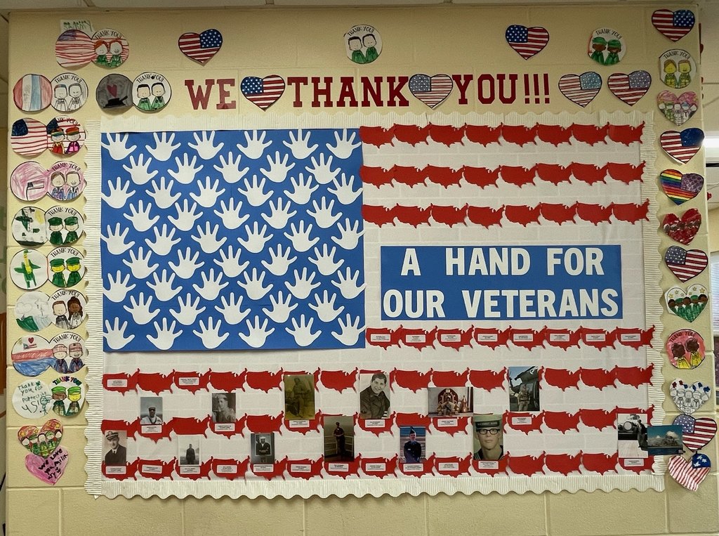 #EV  Vererans display at Evendale Elementary 