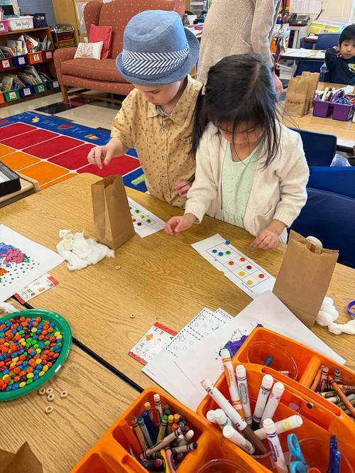 students making a 100 day snack mix #EV