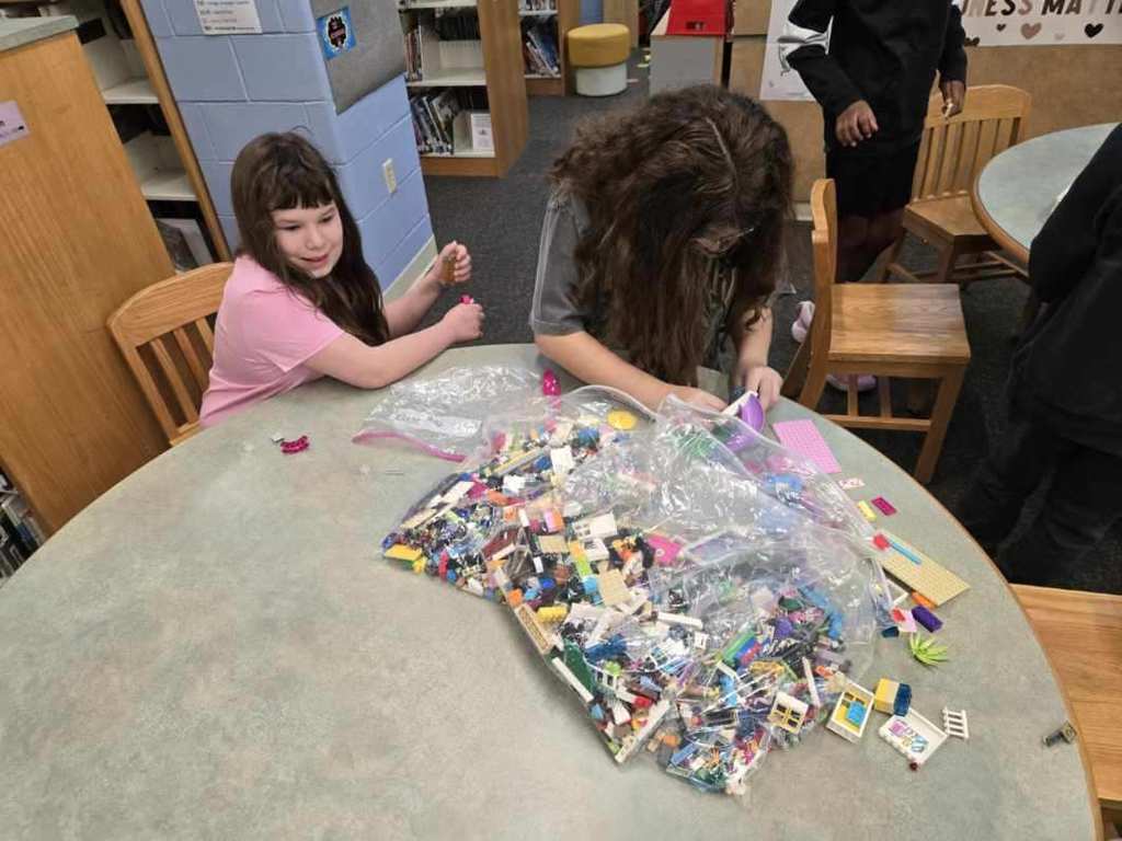 #EV students exploring with plastic brick pieces