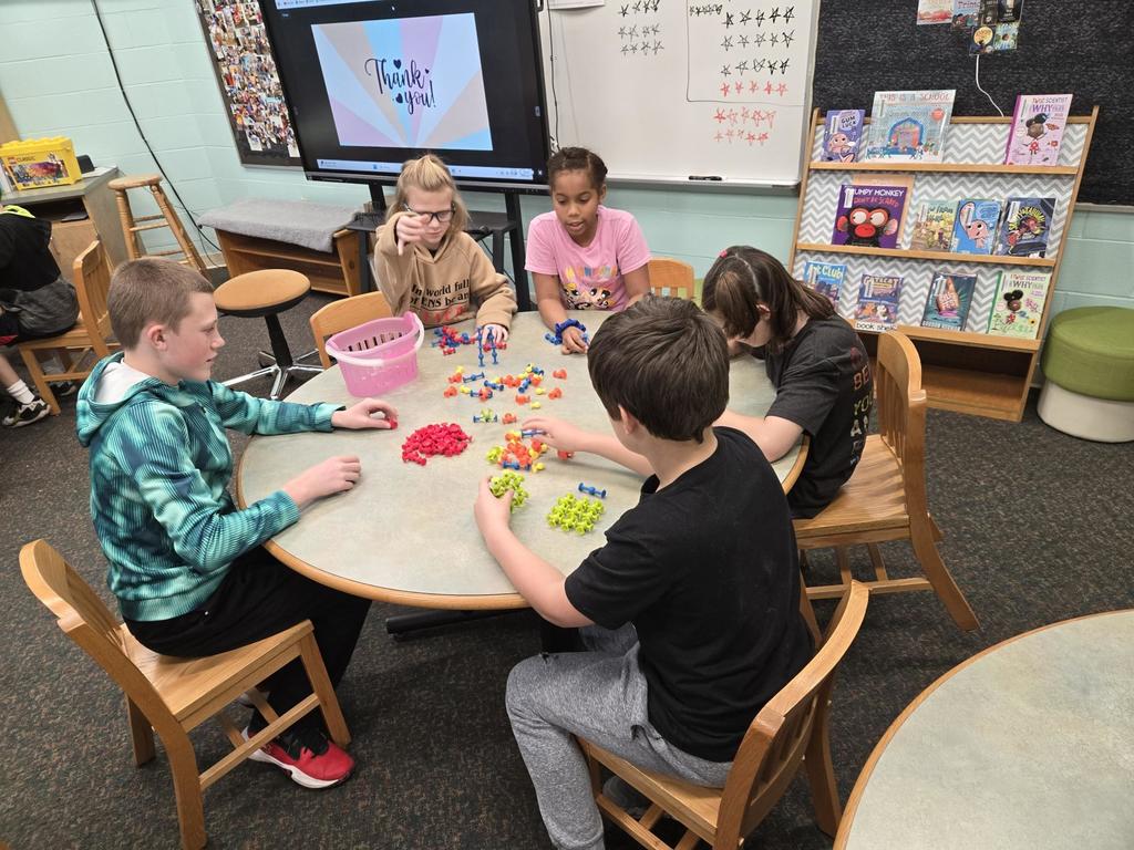 #EV students exploring with plastic sticky pieces