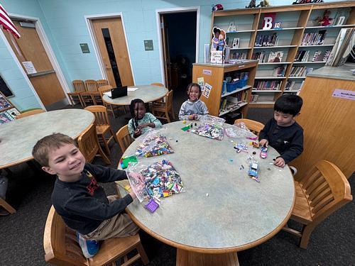 #EV students exploring with plastic brick pieces