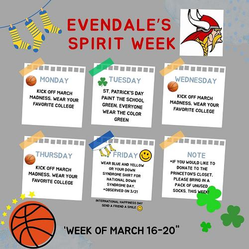 Flyer describing spirit week activities