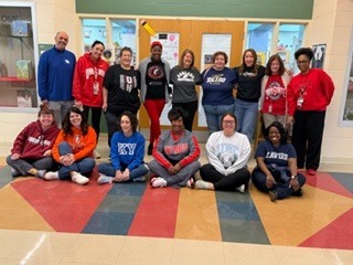 #EV staff members in college gear
