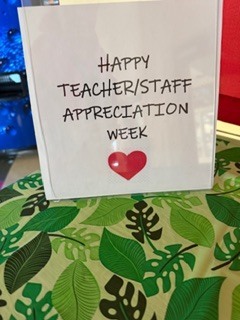 sign with words about staff appreciation week