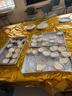 table filled with cheesecakes