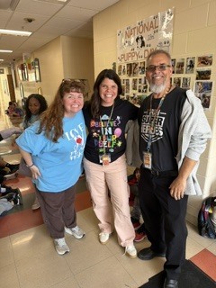 people wearing positive message shirts 
