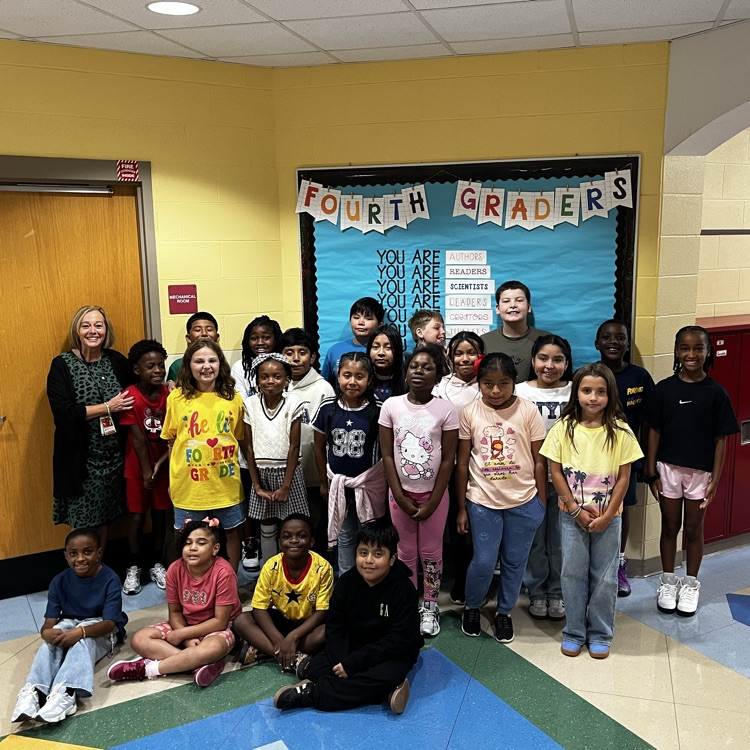 Mrs. Biddle and her 4th grade class