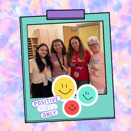 positive t-shirt Tuesday staff group