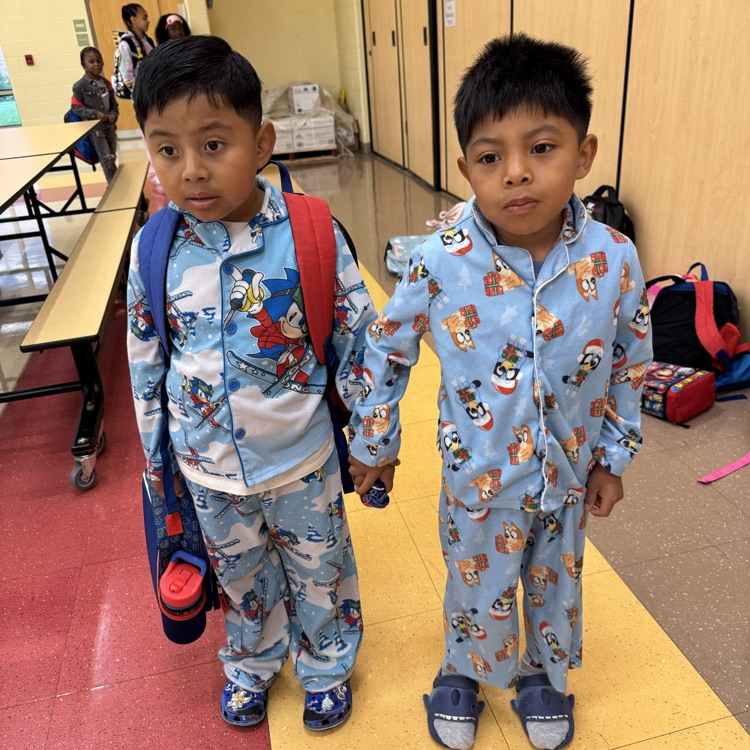 HH Spirit week first grade boys in blue pjs