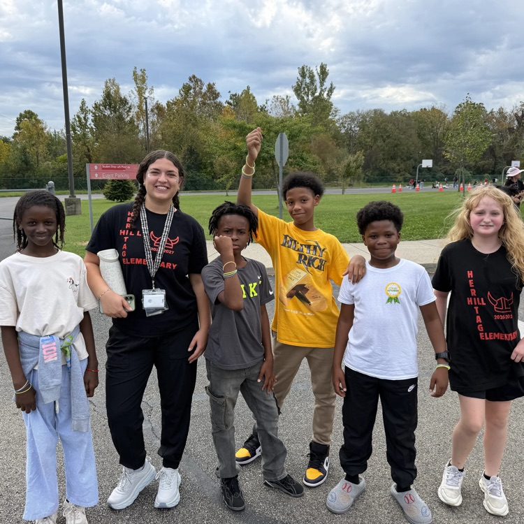walkathon 2026 fifth grade students with teacher