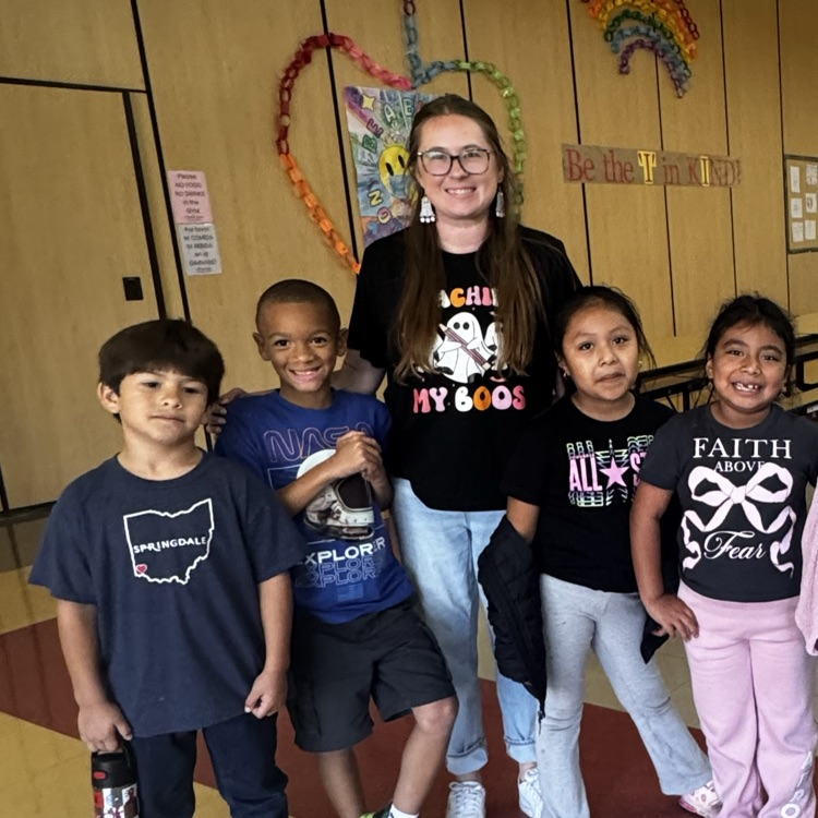 positive t-shirt Tuesday October 26 2026 first grade with Miss Carlson in cafeteria