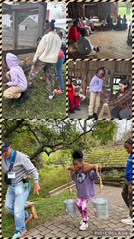 4th graders learning about farm life 200 years ago at Gorman farms.