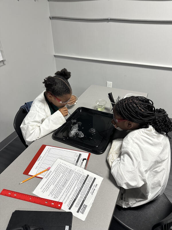 5th grade students conducting a space mission