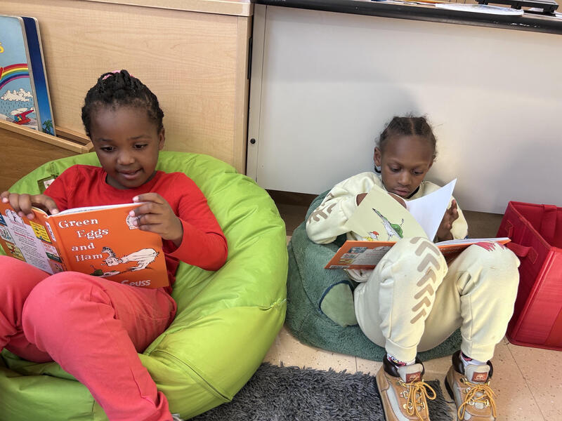 Students in Mrs. Collopy's class are becoming skilled readers while reading Green Eggs and Ham