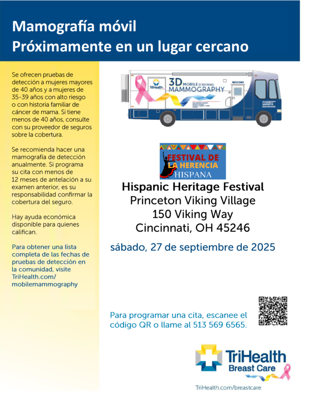 Mammography flyer in Spanish