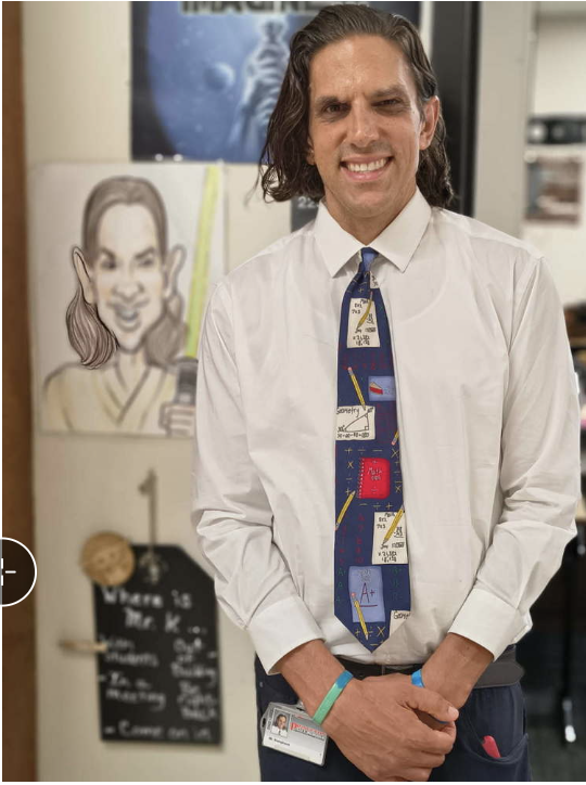 Mr. Kemphaus wearing his tie! 