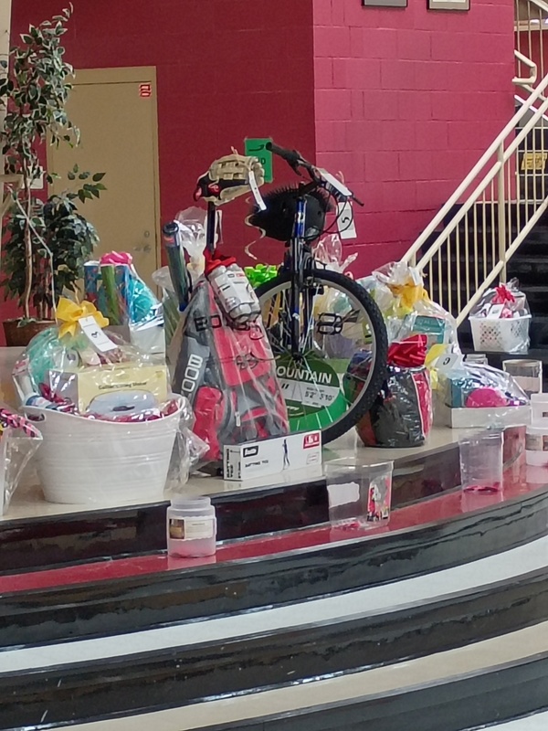 prizes, including gift baskets and a bike!