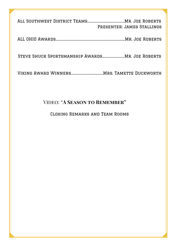 viking honors athletic End of Season Awards