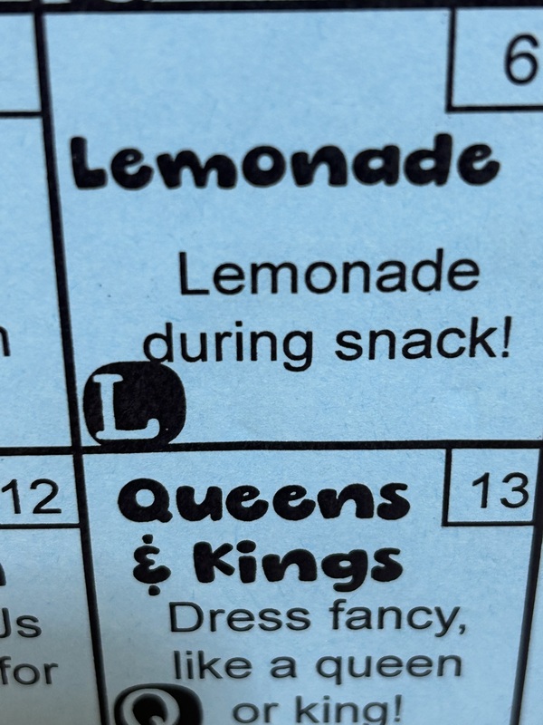 Kindergarten Countdown: L for lemonade