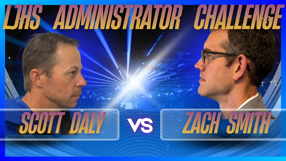 Infographic showing headshots of Mr. Daly and Mr. Smith as opponents in the Administrator challenge