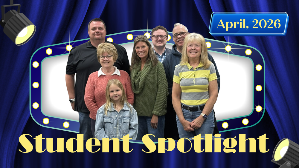 Picture of PES school board members and the April Student Spotlight recipient, Jayden Puckett