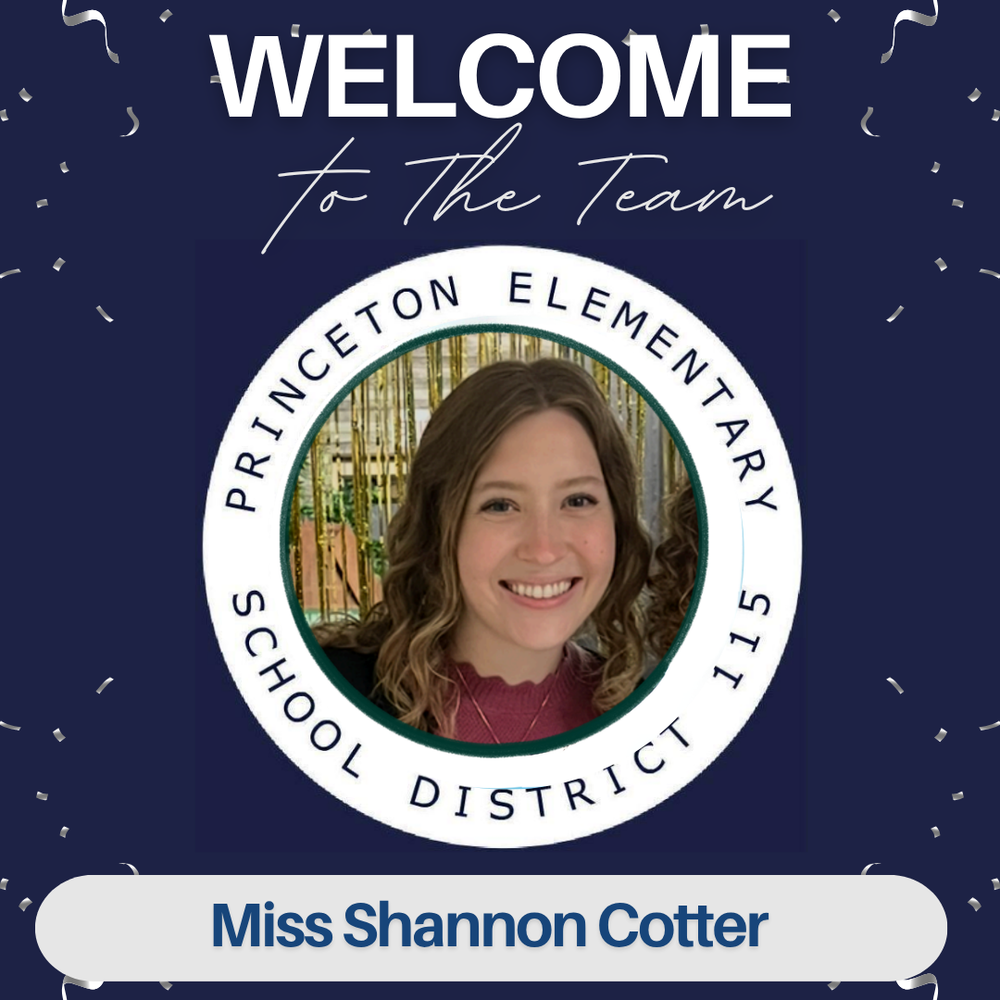 Infographic welcoming Miss Shannon Cotter to Jefferson Elementary as new first grade teacher