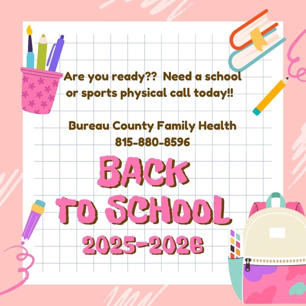 Announcement for school  /  sports physicals offered by Bureau County Family Health