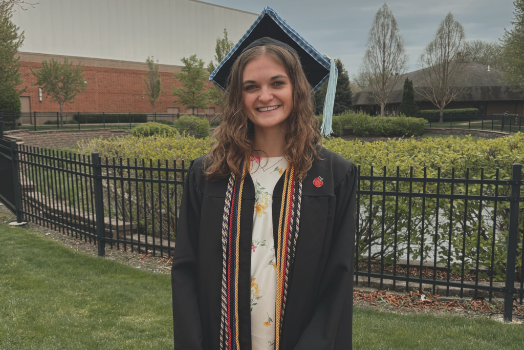 Emma Neuhalfen in her graduation gown