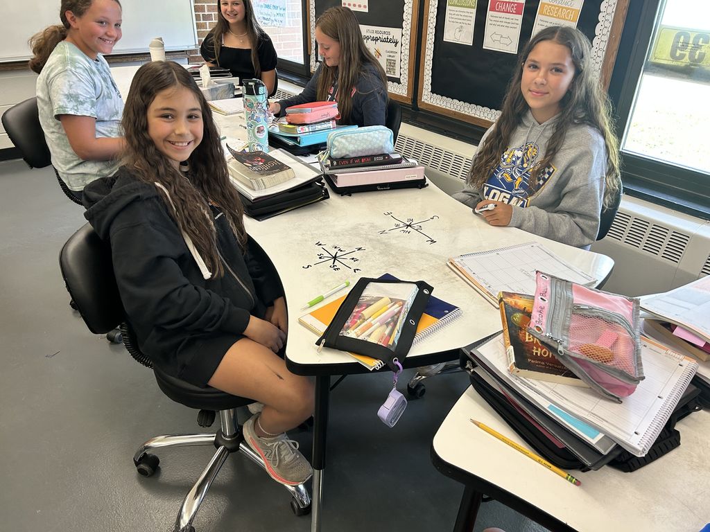 Sixth Grade students learning map skills in Mrs. Shepherd's Social Studies class