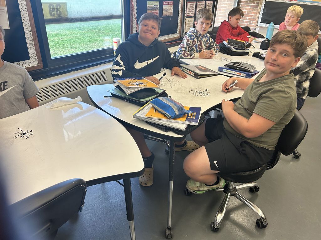 Sixth Grade students learning map skills in Mrs. Shepherd's Social Studies class