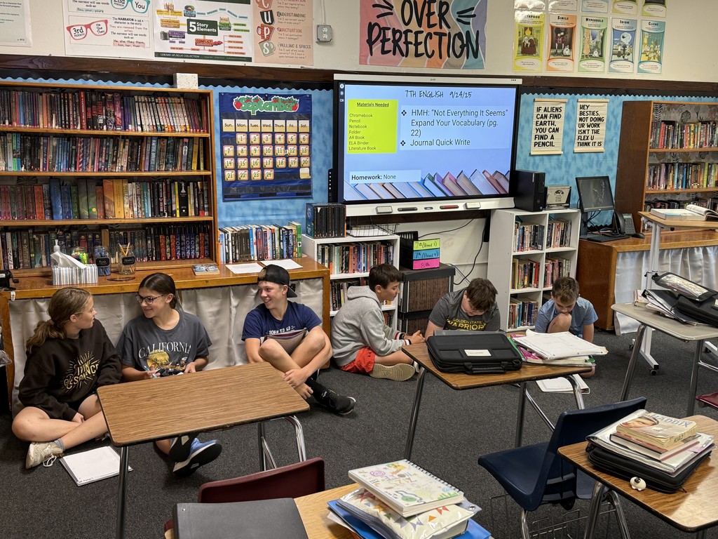 Students in Mrs. Michel's class working in groups