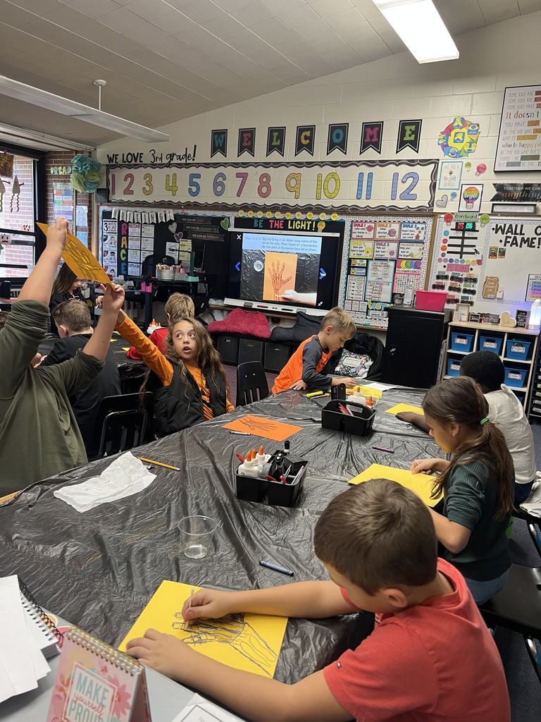 Third grade students participating in a Mystery Science project