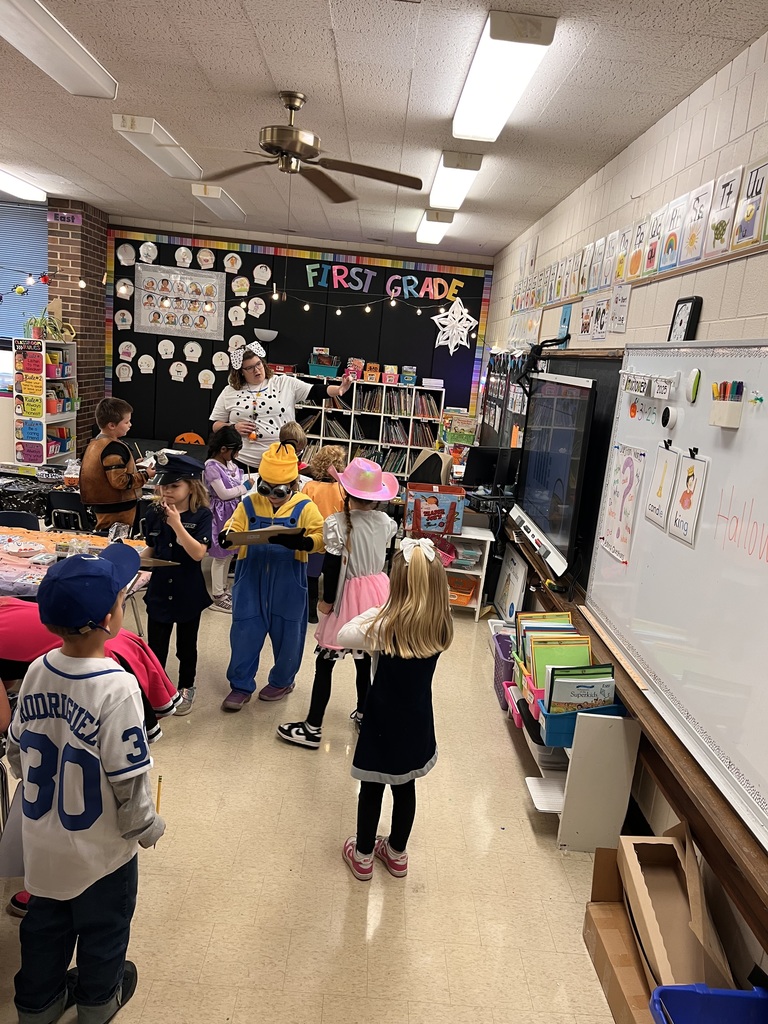 Jefferson First Graders doing Math or Treat on Friday of last week.