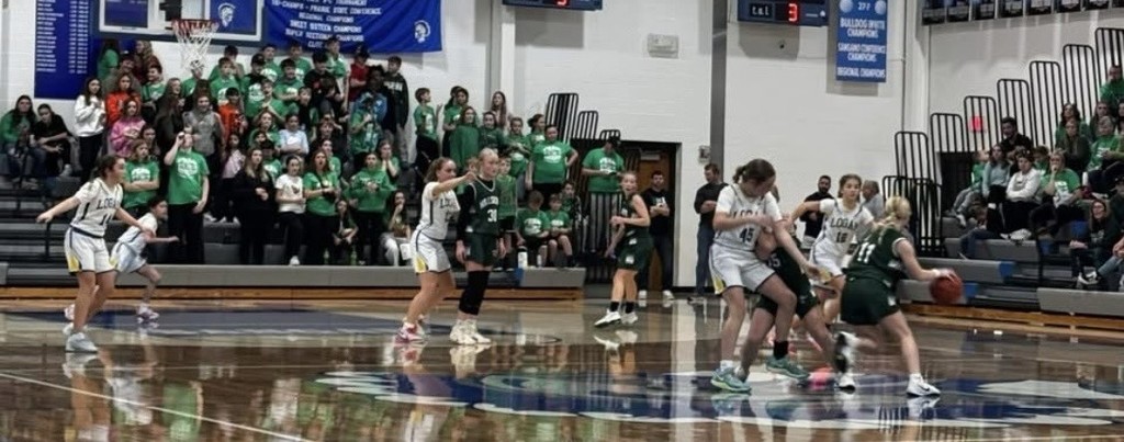 7th Grade Girls Basketball team playing in IESA State Tournament