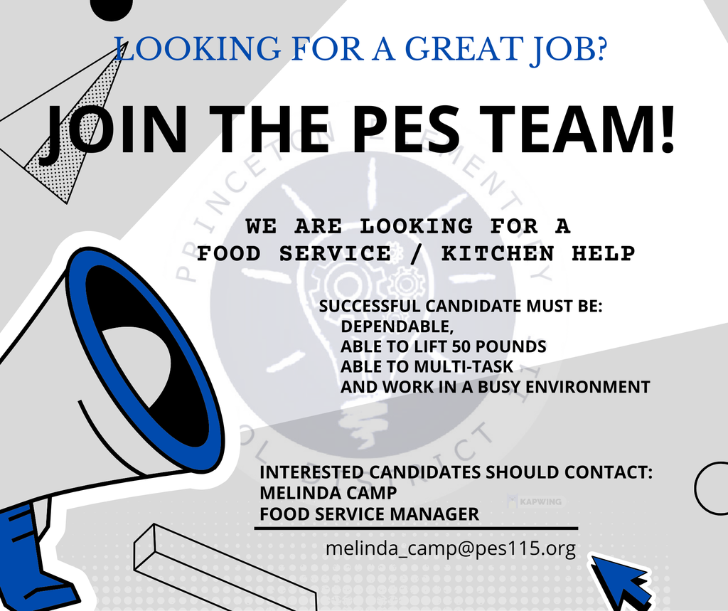 Infographic job posting for food service / kitchen help