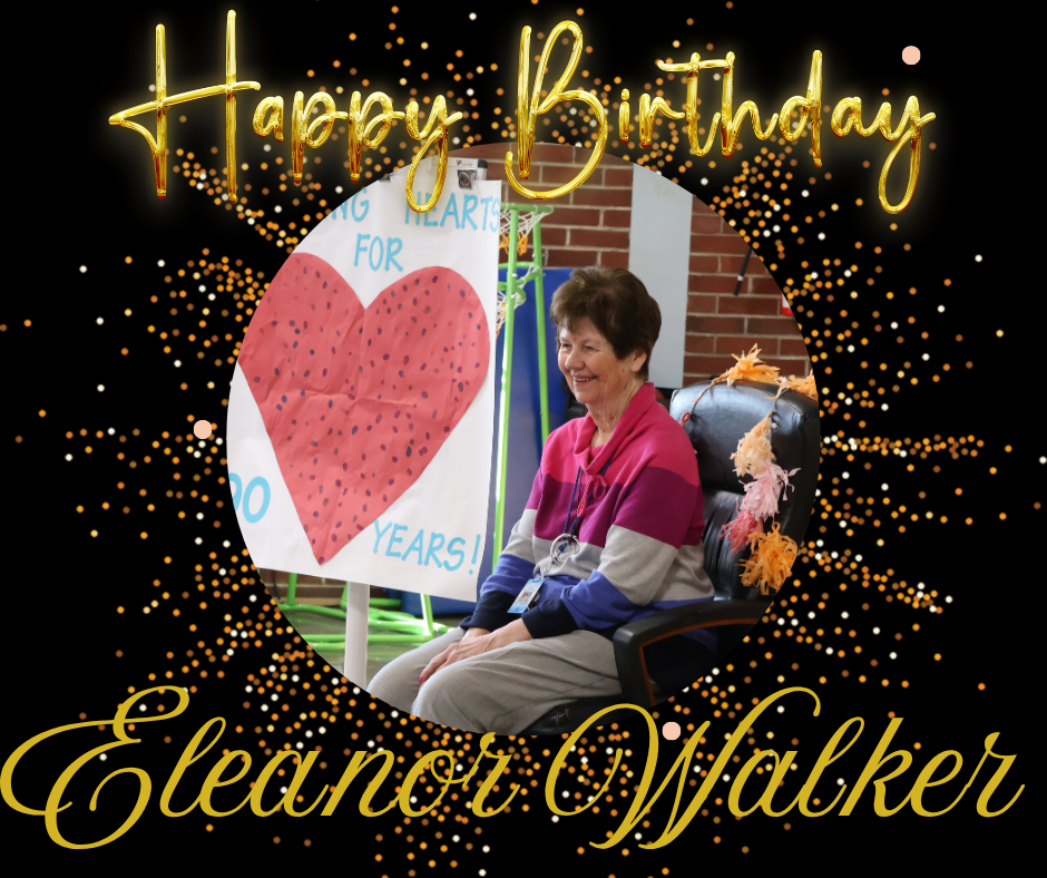 Birthday Celebration graphic for Eleanor Walker's 90th Birthday