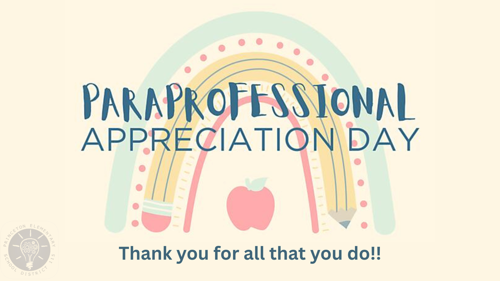 Graphic displaying paraprofessional appreciation day Thank You
