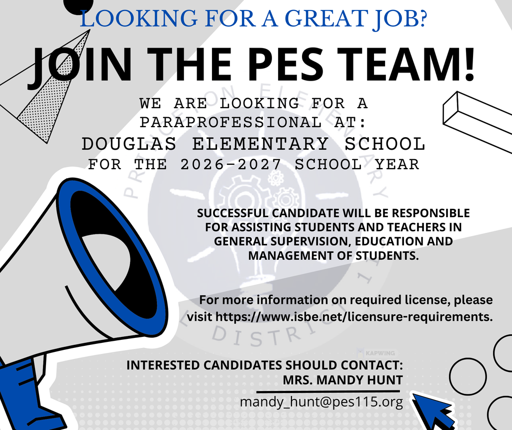 Inforgraphic Job Posting for paraprofessional job posting at Douglas Elementary