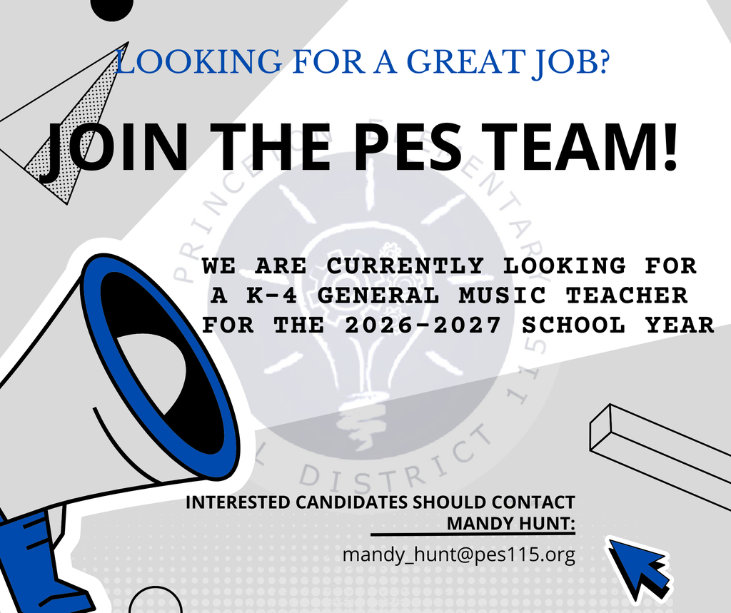 Infographic job posting for K-4 General Music Teacher for 2026-2027 school year