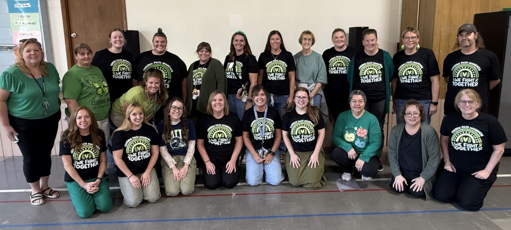 Douglas staff members all wearing black shirts for Cerebral palsy day