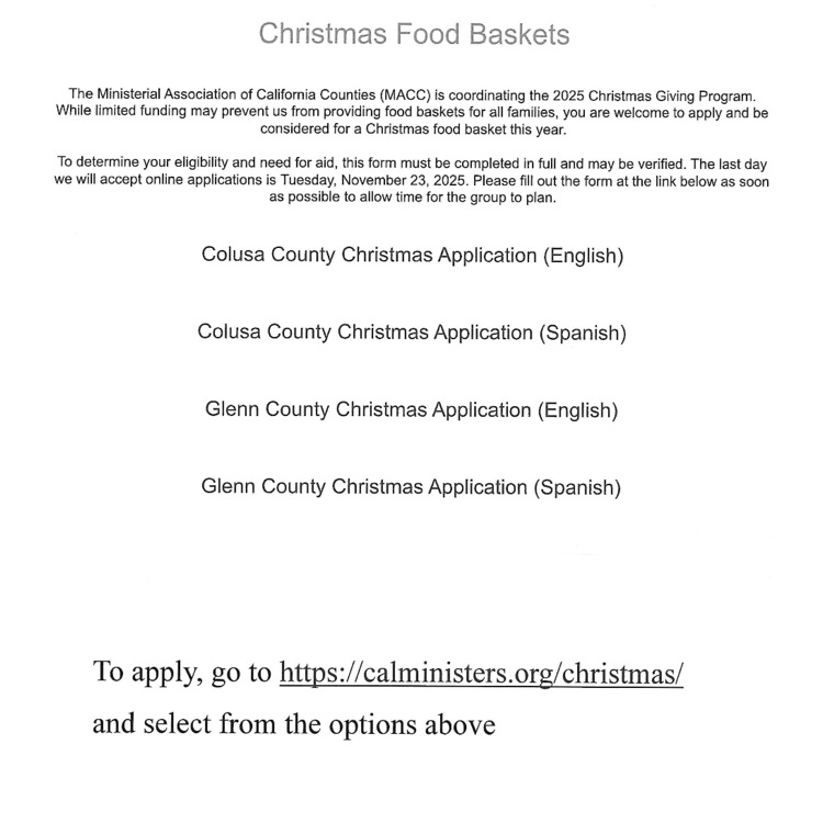 christmas food baskets