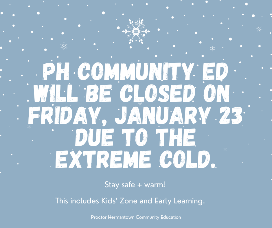 For the safety of our students, families, and staff, all sites and programs will be closed tomorrow, January 23, because of the extreme cold. Kids Zone and Early Learning will also be closed. Take care and stay cozy.