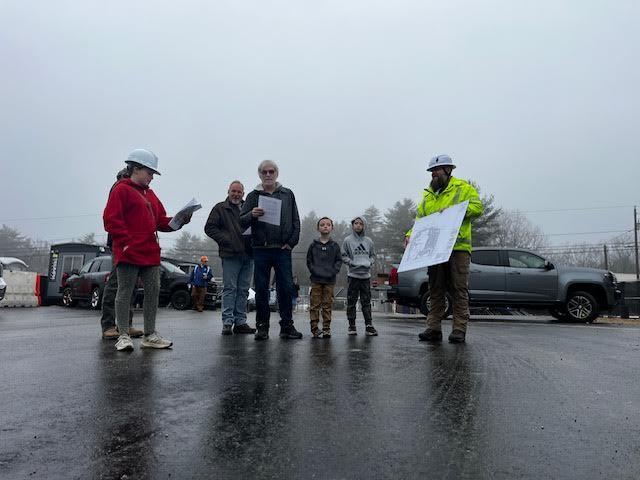 BES student gives a tour of the Barnstead school construction site.