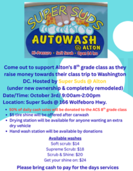 Support the 8th-grade class trip to Washington, D.C.