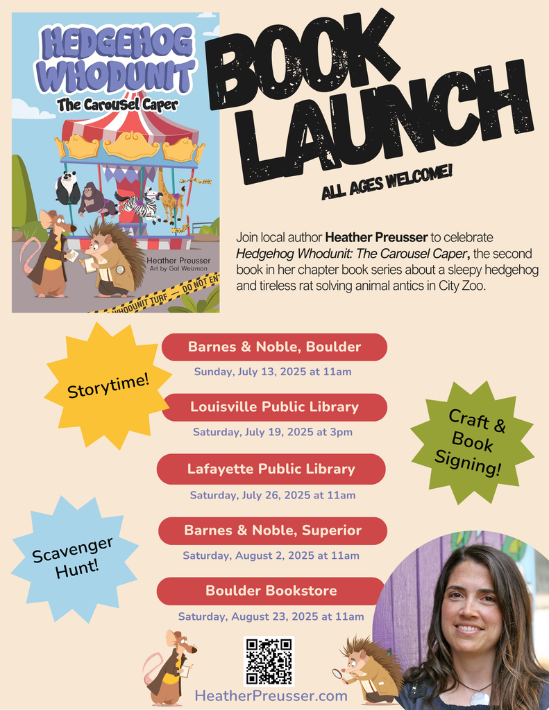 Hedgehog Whodunit Book Launch graphic