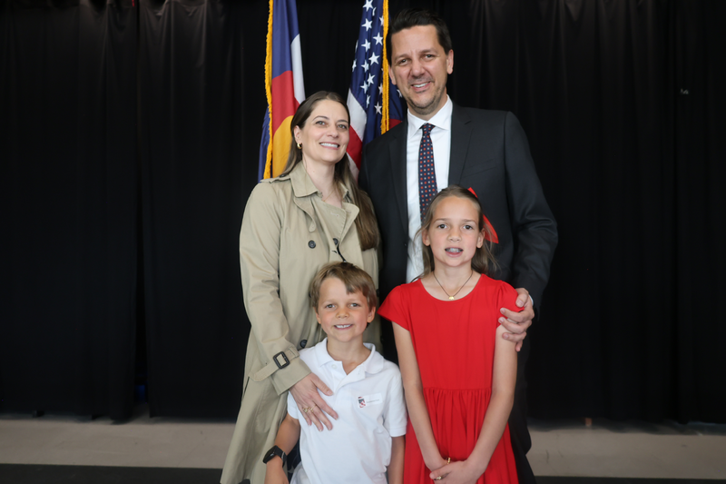 Guido Haus and his family following the 2026 Naturalization Ceremony on PRA's campus