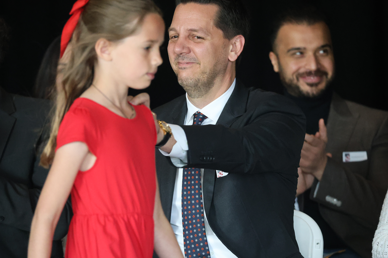 Guido Haus and his family following the 2026 Naturalization Ceremony on PRA's campus