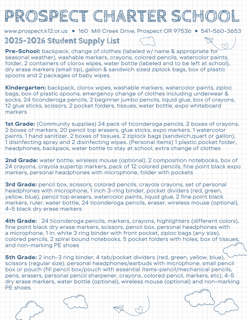 25-26 Student Supply List