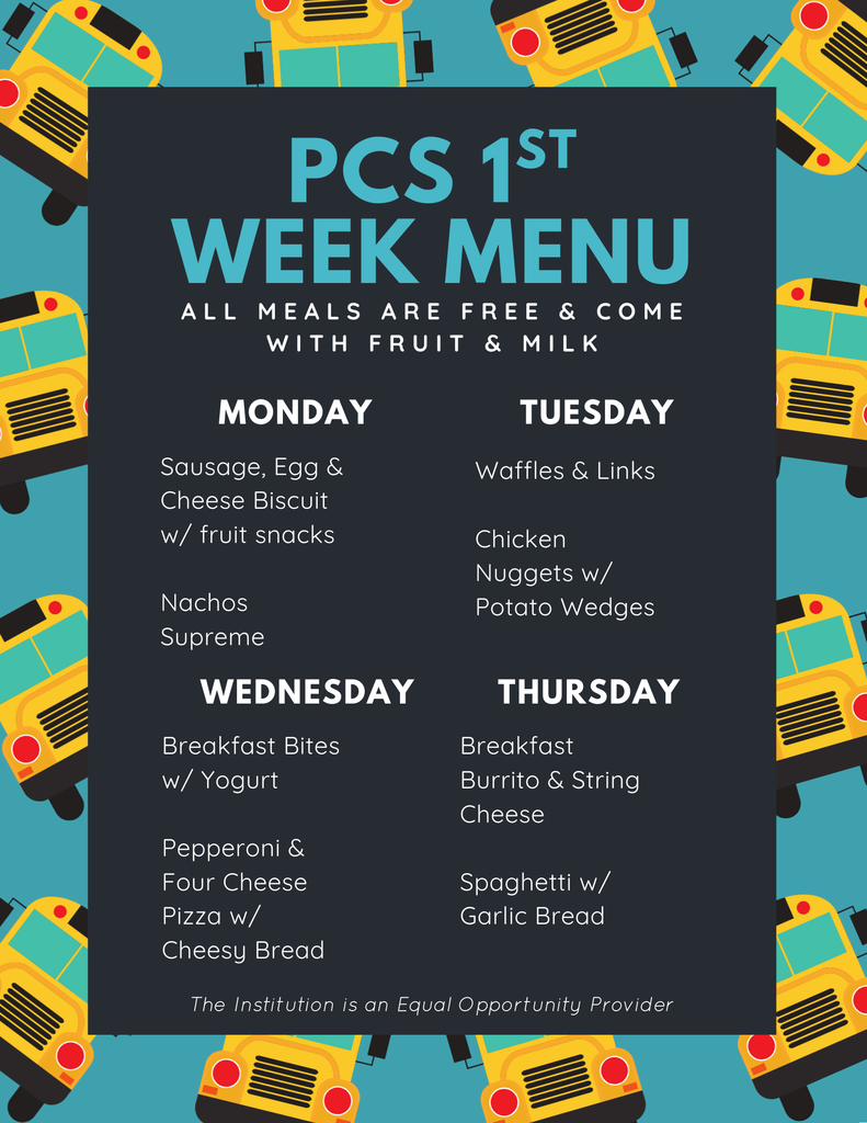 1st week menu